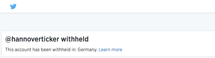 Twitter informing users when they are prevented from viewing "country withheld content"