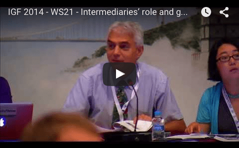 YouTube video of IGF 2014 - WS21 - Intermediaries’ role and good practice in protecting FOE